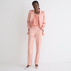 J Crew Full-length Kate straight-leg pant in structured satin - Faded Guava - 4